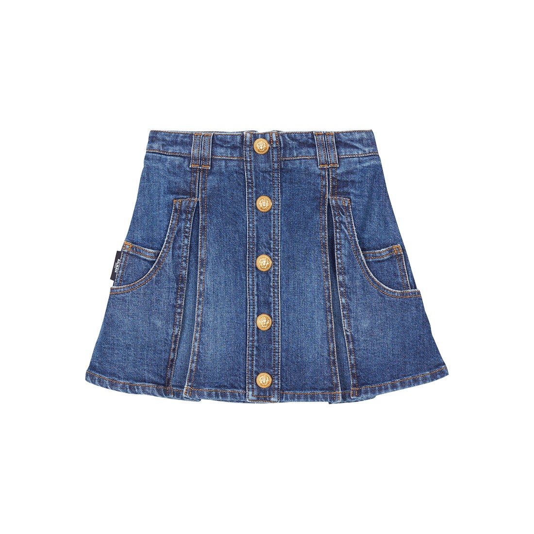 LV Women Leather Accent Denim Mini Skirt - M