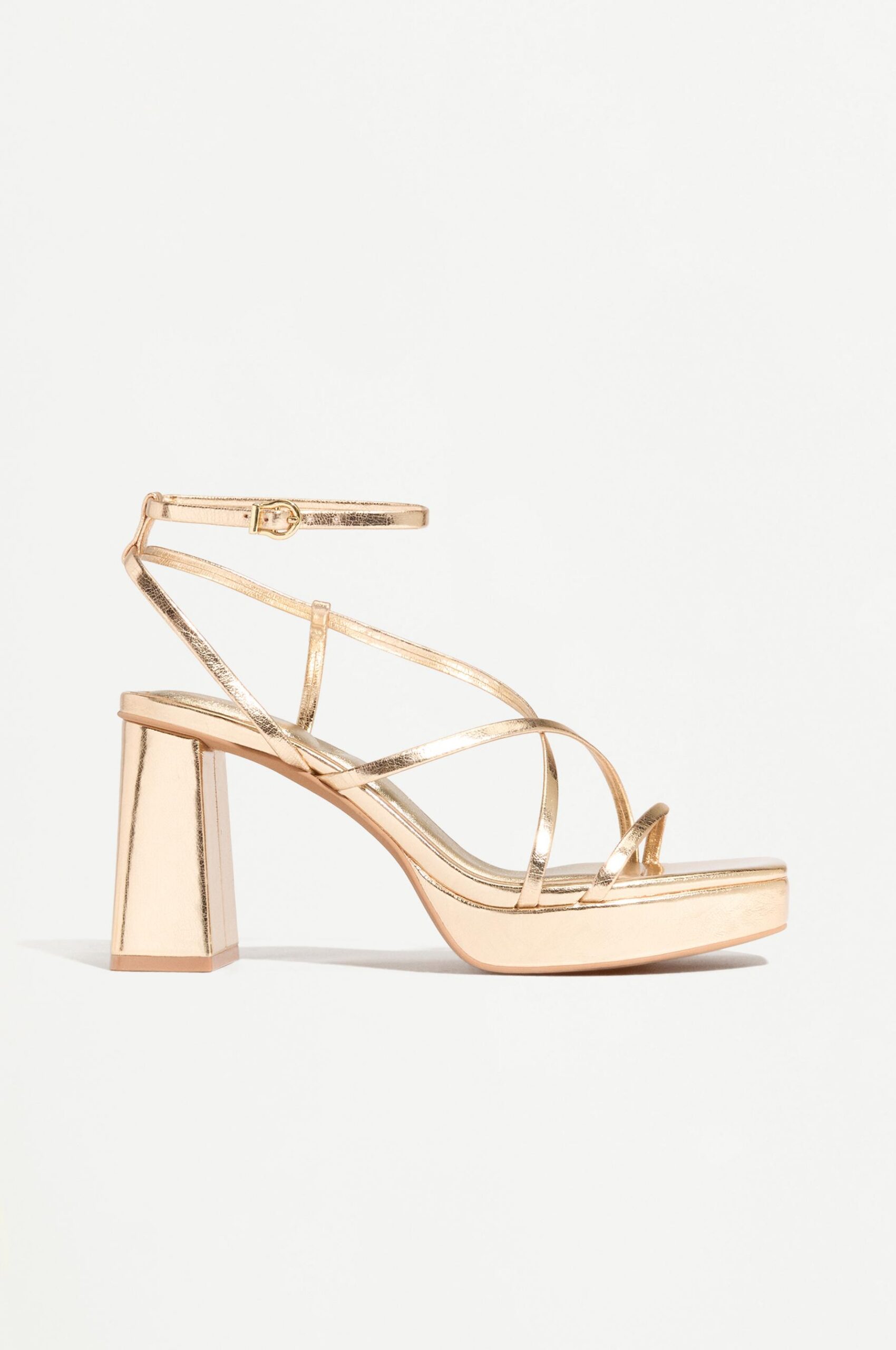 Sandale plateforme dorée